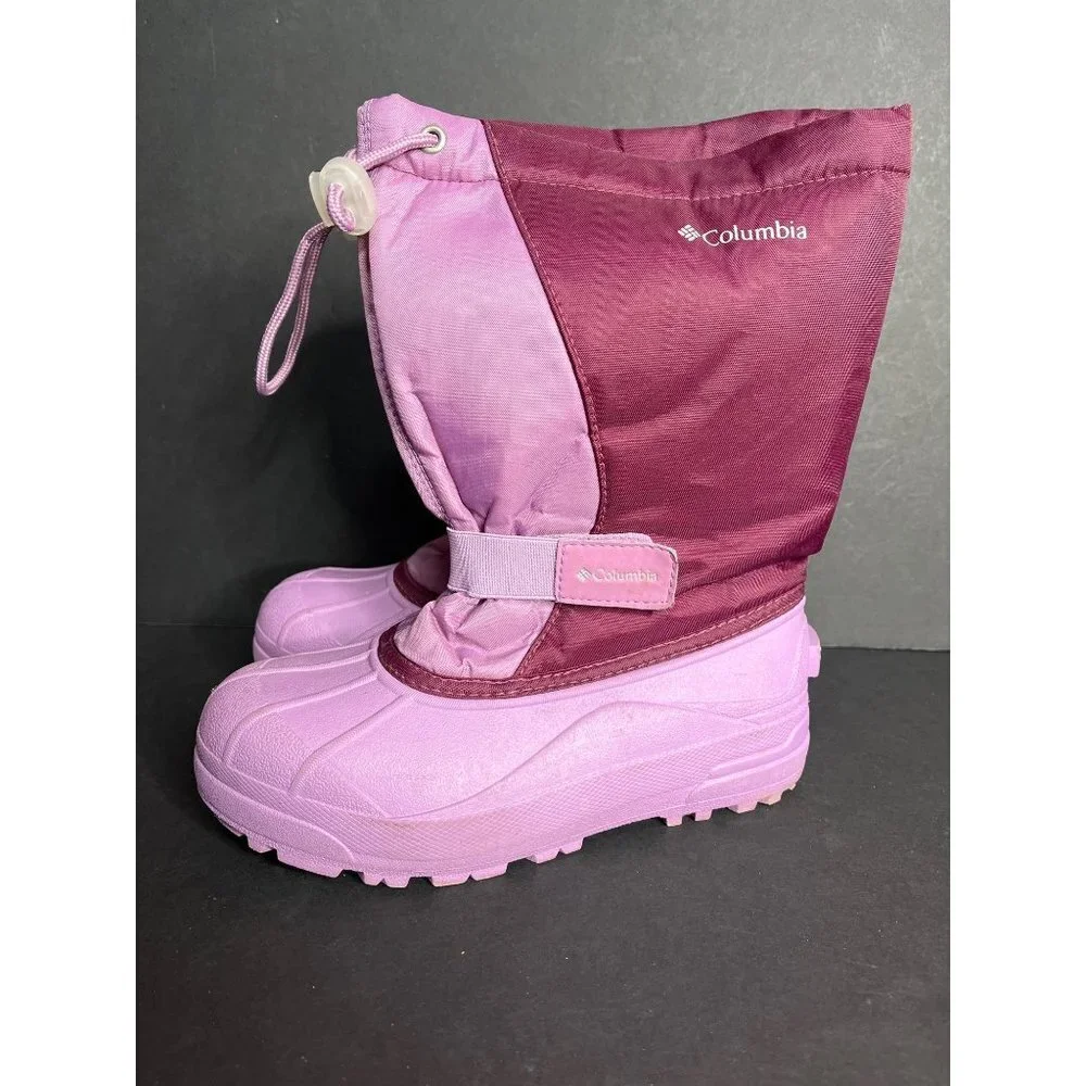 Columbia Big Kids Powderbug Plus Snow Winter Ski Boots Waterproof Purple Size 4